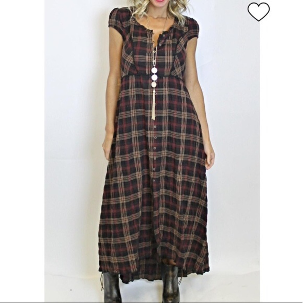 Mystree Plaid Maxi Dress